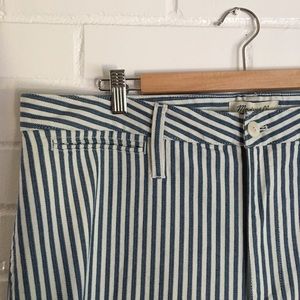 Emmett Wide-Leg Crop Pants in Railroad Stripe